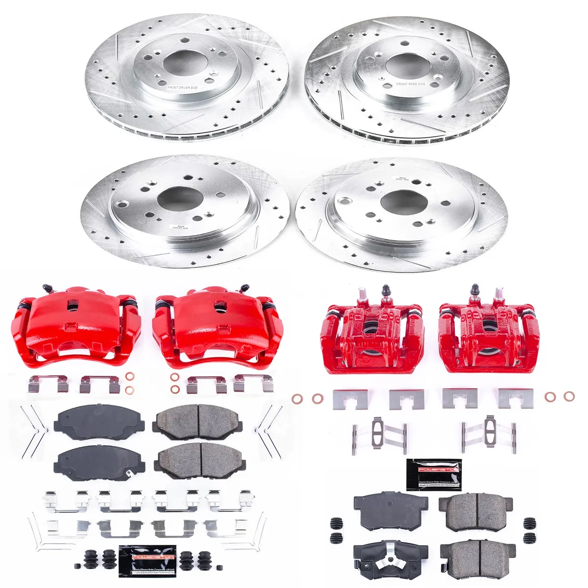 Z23 Evolution Sport Upgrade Kit: Drilled/Slotted Rotors; Carbon-Fiber Ceramic Pads; Powder Coated Calipers product image