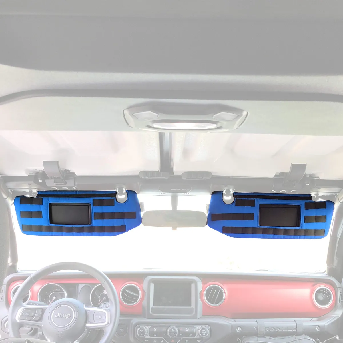 Jeep Sun Visor Cover w/PALS Webbing for Molle Attachments for Visors With Mirrors For 19- Up Jeep Gladiator Black Bartact product image