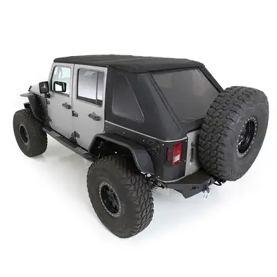 Smittybilt 0718 Wrangler 4DR Bowless Combo Top Kit W/Tinted Windows/Black Diamond