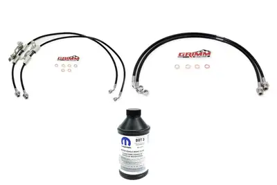 Grimm OffRoad Grimm Offroad Front and Rear Brake Lines w/ Brake Fluid Package - JT/JL/JK
