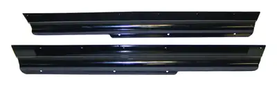 Crown Automotive Jeep Replacement RT Off-Road - Metal Black Rocker Panel Guard Set