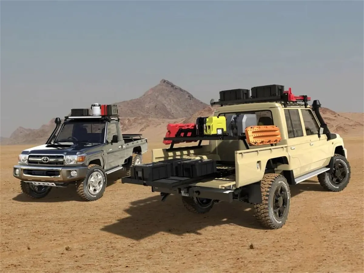 Slimline II Roof Rack Kit; For 1999-2022 Toyota Land Cruiser 78 Series Double Cab Pickup/1999-2023 Toyota Land Cruiser 78 Series Single Cab Pickup; product image
