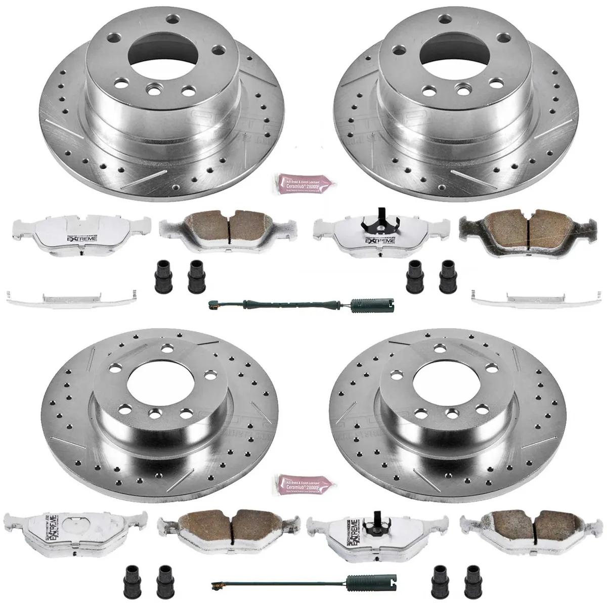 Z26 Street Warrior Upgrade Kit: Drilled/Slotted Rotors; Carbon-Fiber Ceramic Pads W/Hardware; Pad Sensors product image