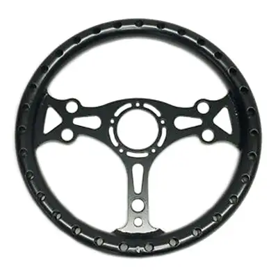 Chassis Engineering 13in Black Alum. Dished Steering Wheel