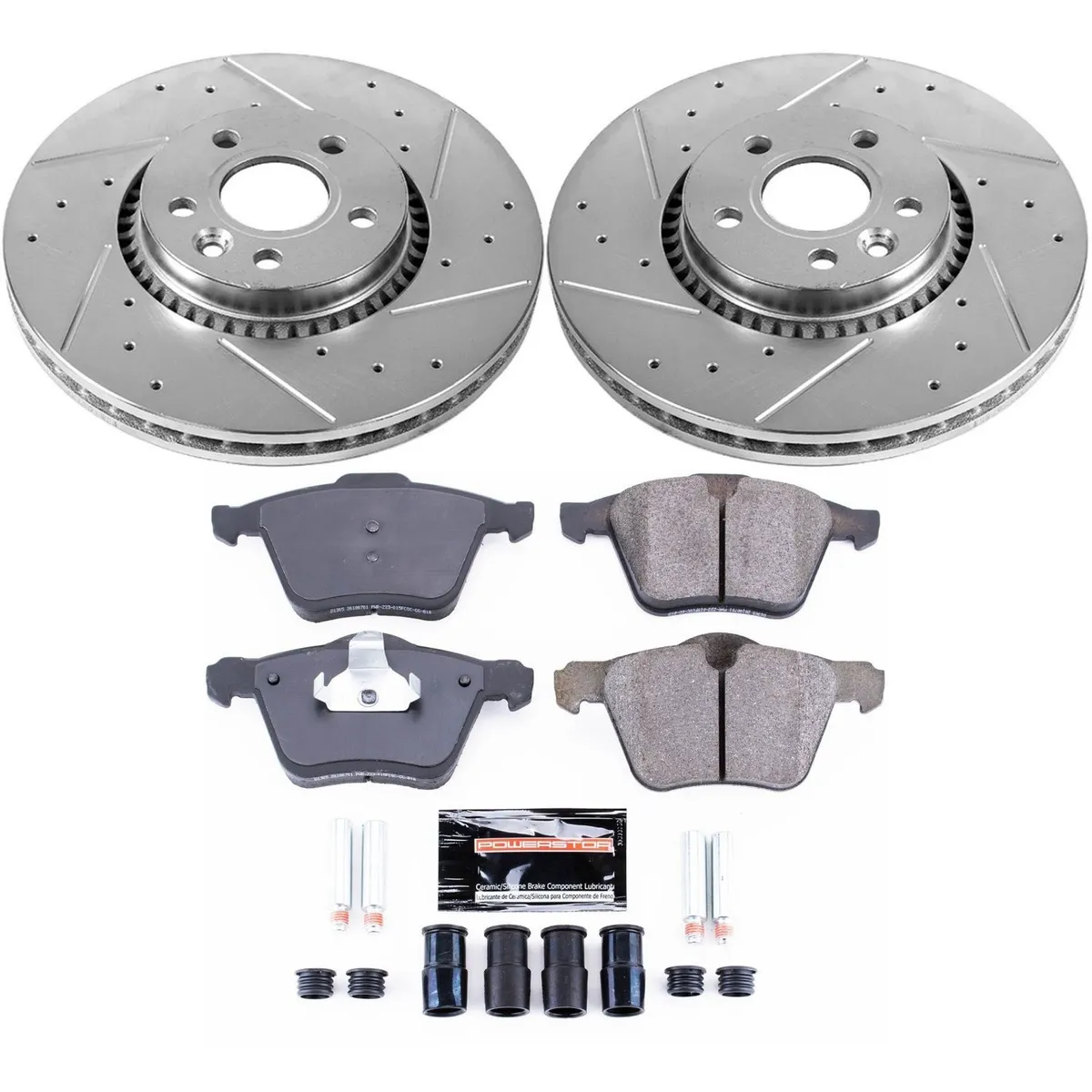 Z23 Evolution Sport Upgrade Kit: Drilled/Slotted Rotors; Carbon-Fiber Ceramic Pads W/Hardware product image