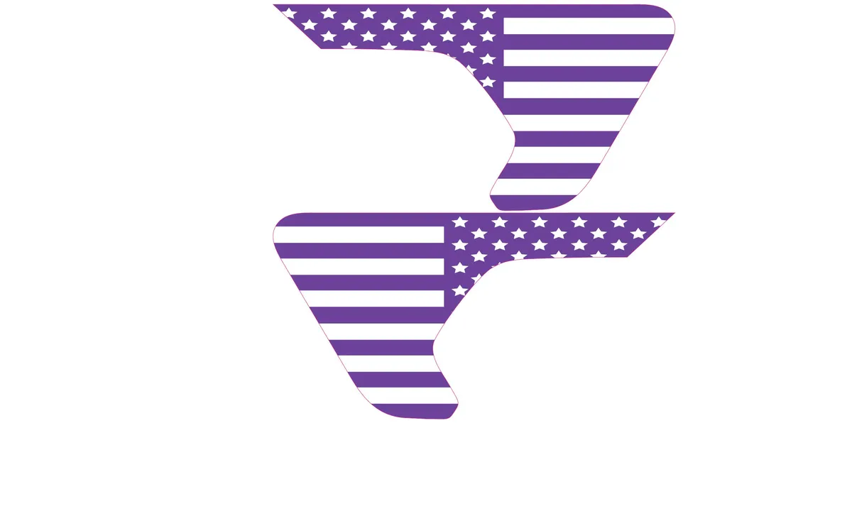 White and Purple Flag 2pc Vinyl Fender Decal product image