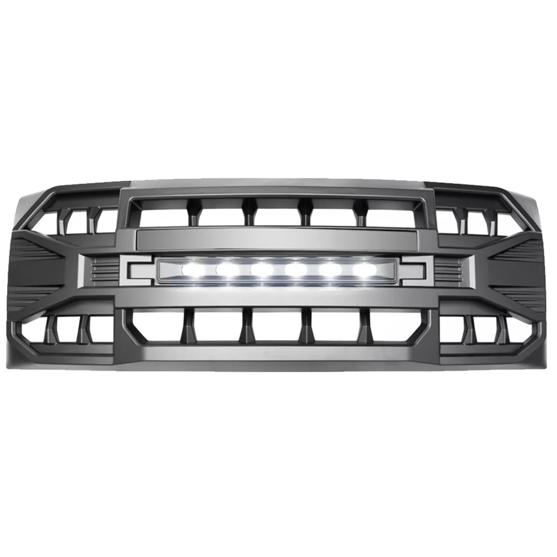 American Modified Amfmaa00114 Armor Grille With LED Off-Road Lights - Matte Black product image