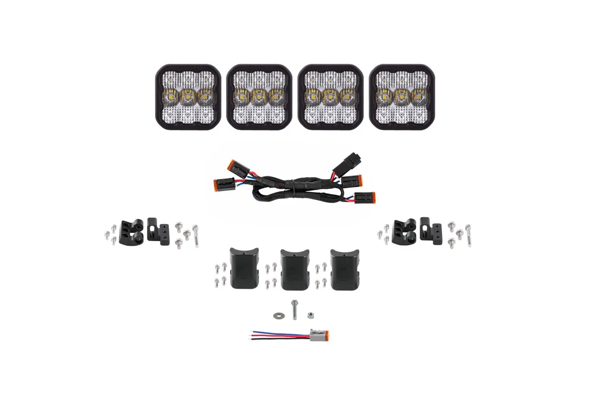 Diode Dynamics - SS5 Pro Universal CrossLink 4-Pod Lightbar White Combo product image