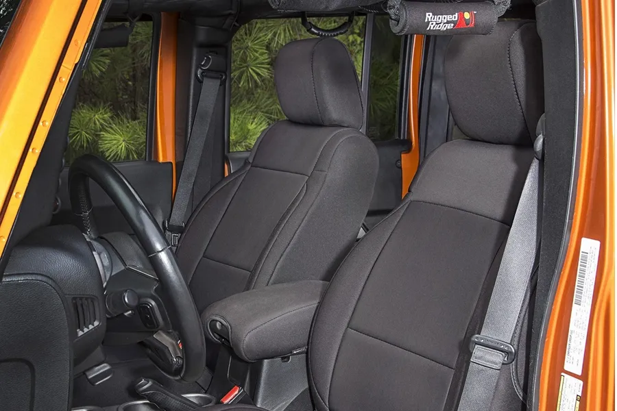 Rugged Ridge Seat Cover Kit Black; 1118 Jeep Wrangler JK 2 Door