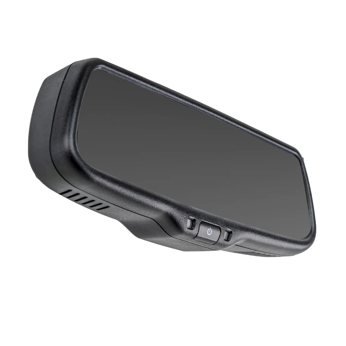 9 in. Mirror w/7.3 in. LCD Display; 3 Input; Single Camera Feed or Dual Camera Views/Split-Screen Mode on Two 3.6in. Side-by-Side Screens; 3 RCA Input w/Trigger Wires; product image