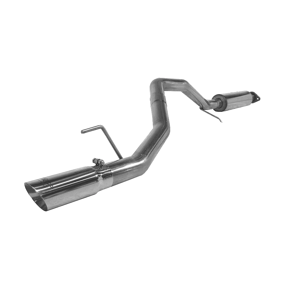 Armor Plus Cat Back Exhaust System; 3 in.; Incl. Ext. Pipe w/Flange/Muffler/Over Axle Pipe/Tailpipe/Hardware/4 in. OD Tip; Single Side Exit; T409 Stainless Steel; product image