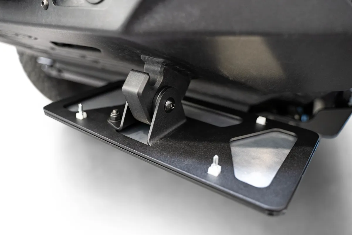 Clevis Mounted License Plate Bracket Mounts to Dring Mount With 1in Hole Black product image