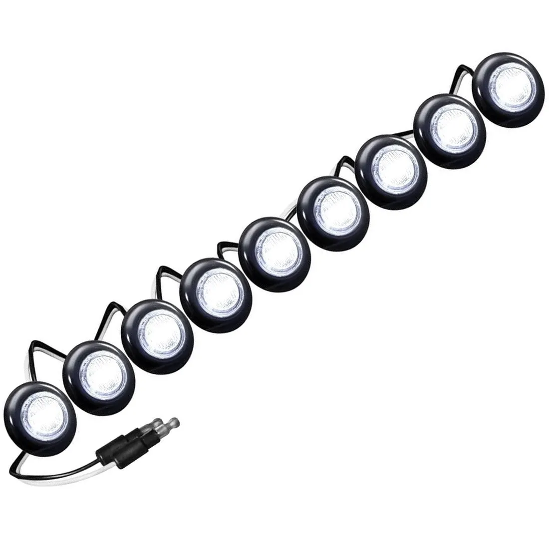 Universal Amber LED Front Lower Air Dam Light Kit with Smoked Lens and Black Bezel - 9pc Sequentially Connected LED Ligh product image