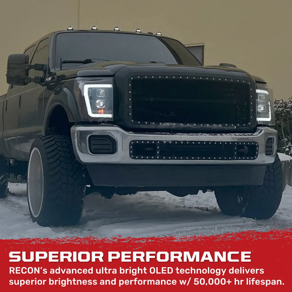 Ford Superduty 11-16 F250f350f450f550 Projector Headlights w Ultra High Power Smooth White Oled DRL And High Power a product image