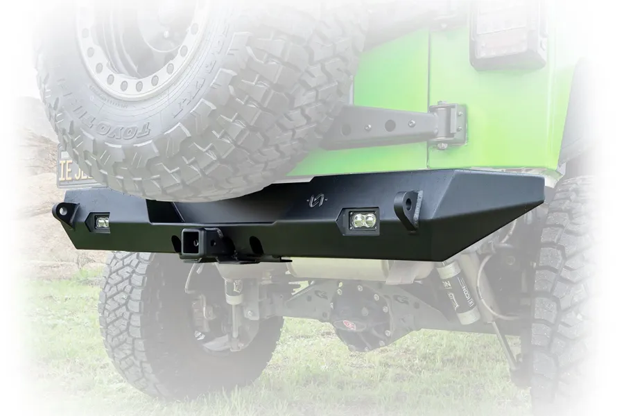 Jeep JK Rear Bumper with LED Pod Lights & Hitch Receiver | 2007–2018 product image