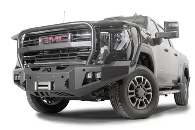Fab Fours Premium Winch Front Bumper; w/ Full Guard; 2 Stage Black Powder Coat; w/ Sensor;