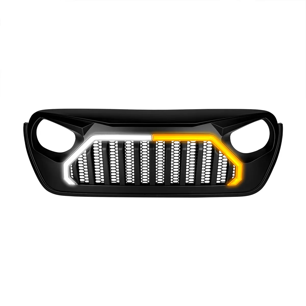 Gladiator Vader Grille W/ LED DRL and Turn Signals - Matte Black For 18+ Jeep Wrangler JL & Gladiator JT product image