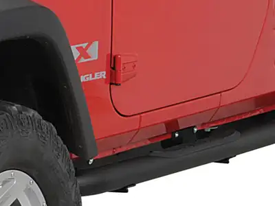 Rugged Ridge Tube Steps 3inch Roundsteel Black Textured 0716 Wrangler JK 2dr