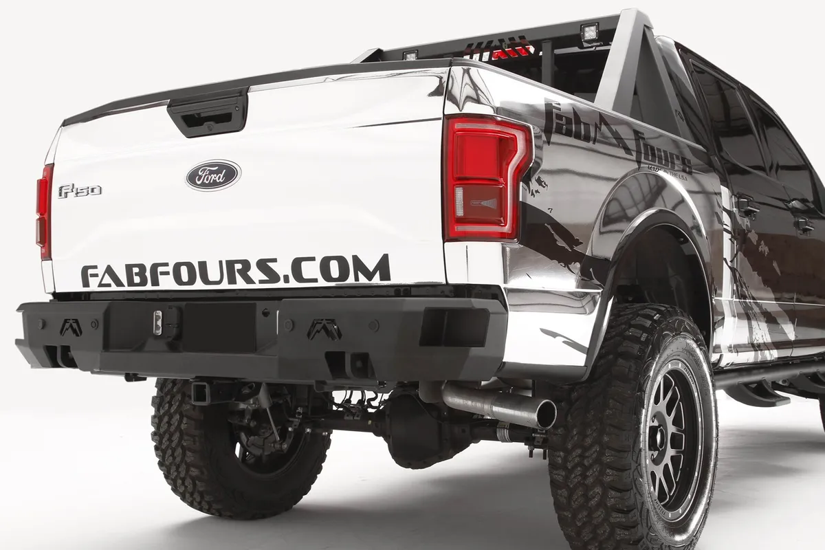 Premium Rear Bumper; 2 Stage Black Powder Coated; w/Sensors; product image