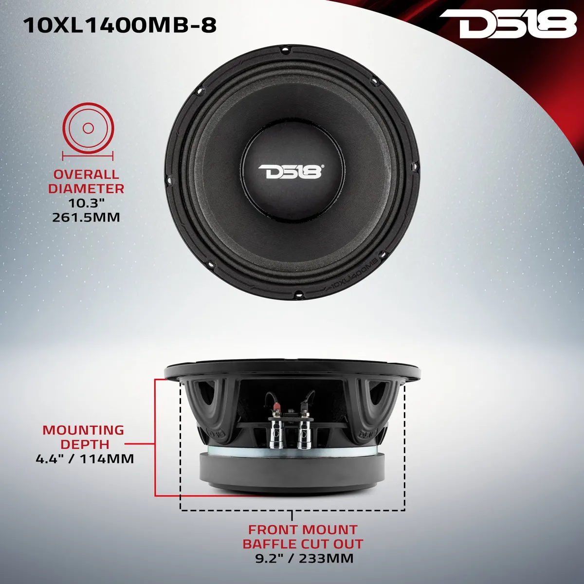 XL 10" Mid-Bass Loudspeaker 700 Watts Rms 8-Ohm product image