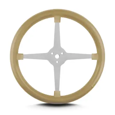 Lokar Lecarra Lake Steering Wheel; Tan; Polished 4 Spokes;