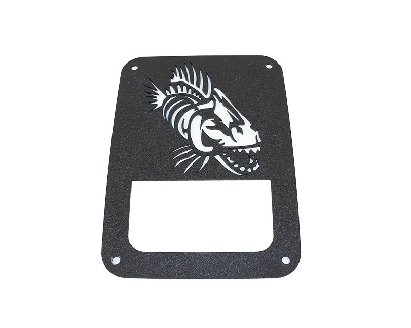 Jeep JK Tail Light Covers 07-18 Wrangler JK Black Textured Powdercoat Fishbone Offroad product image