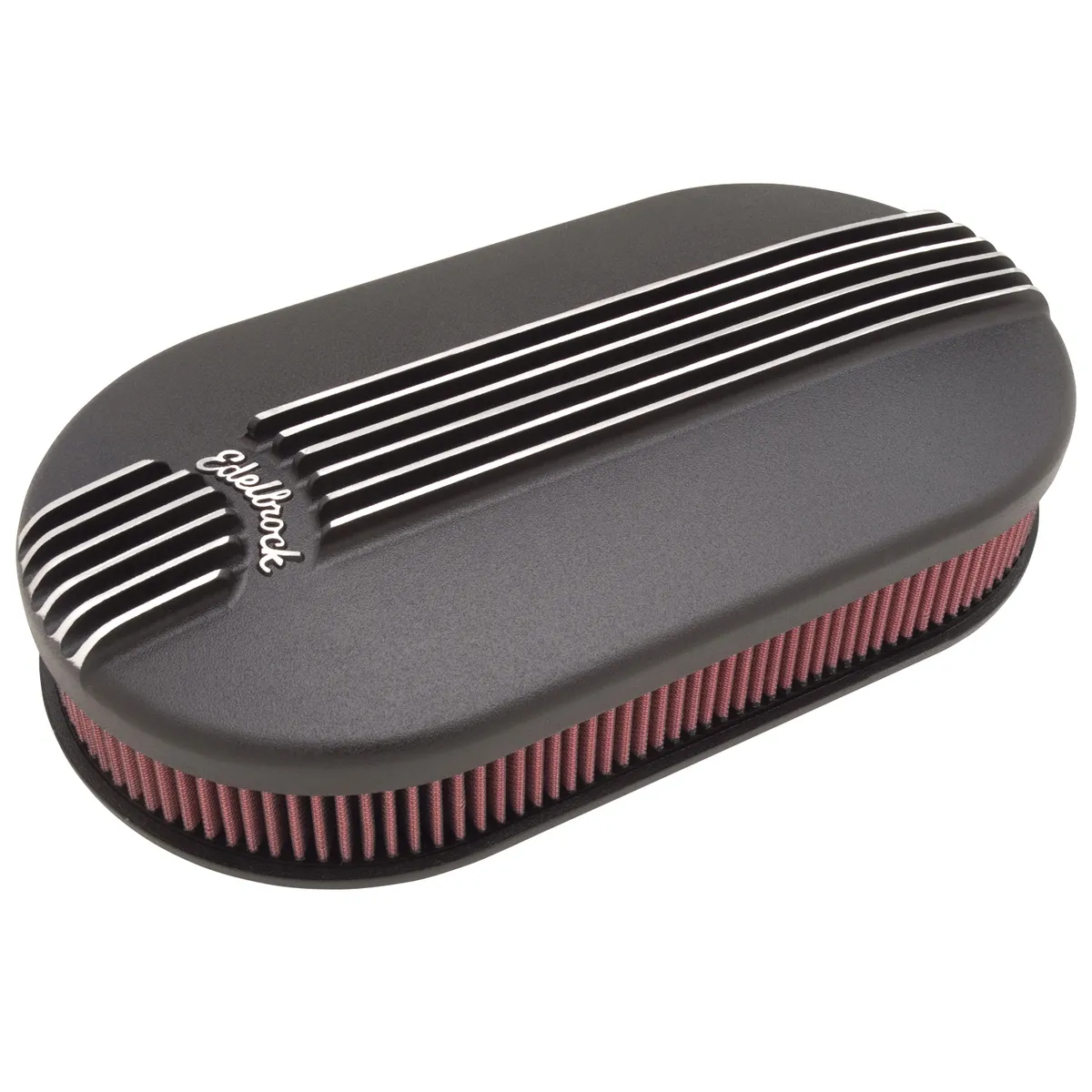Edelbrock 41193 Pro-Flo Black Large Oval Cast Air Cleaner for Dual-Quads - 2.4 Element product image