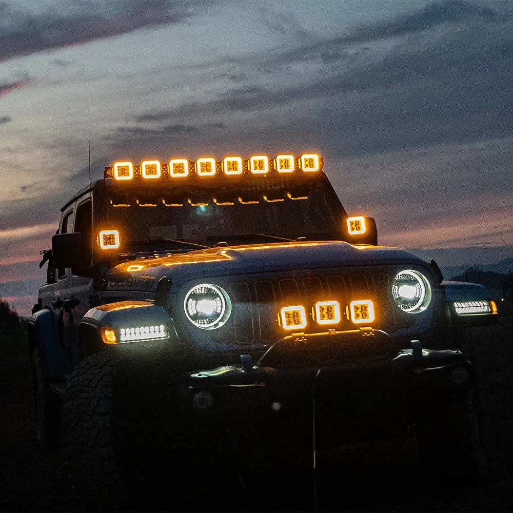 5 Inch LED Pod Lights White + Amber Dual-Mode for Jeep Wrangler JL/ Gladiator JT product image