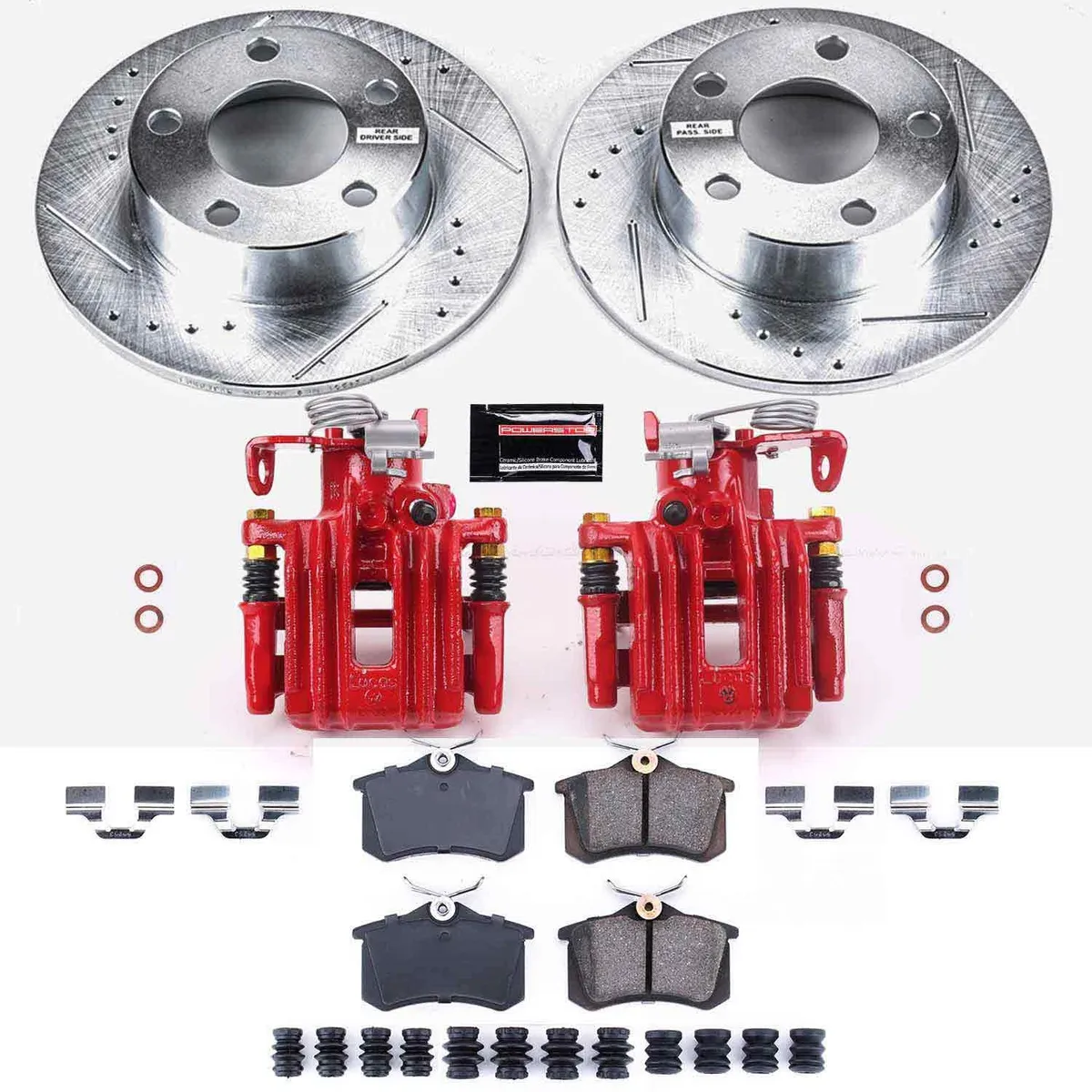 Z23 Evolution Sport Upgrade Kit: Drilled/Slotted Rotors; Carbon-Fiber Ceramic Pads; Powder Coated Calipers product image