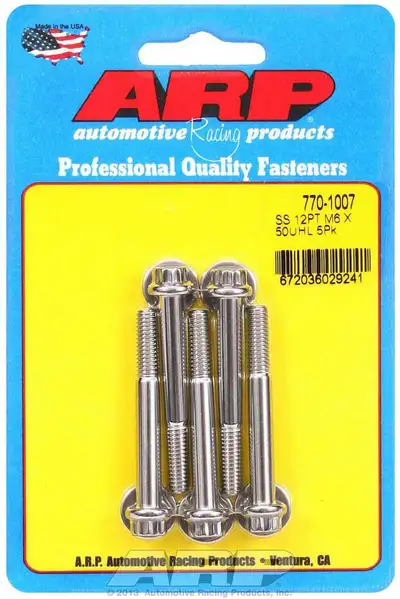 ARP Auto Racing S/S Bolt Kit - 12pt. (5) 6mm x 1.00 x 50mm