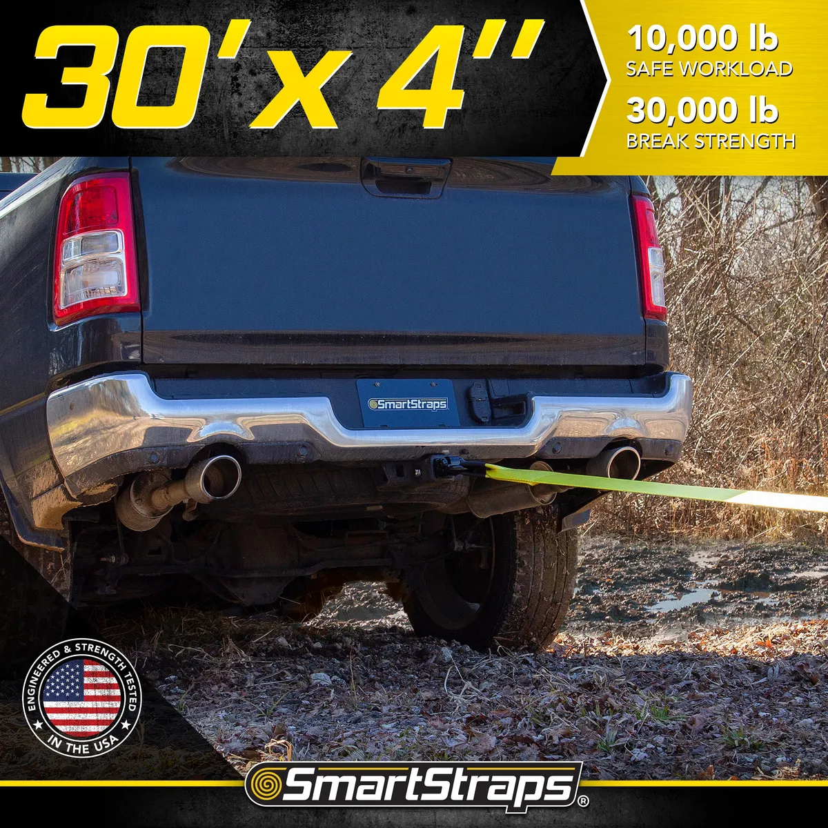 2in x 30ft 15000lb Recovery Strap W/Loop Ends product image