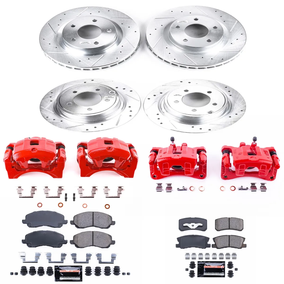 Z23 Evolution Sport Upgrade Kit: Drilled/Slotted Rotors; Carbon-Fiber Ceramic Pads; Powder Coated Calipers product image