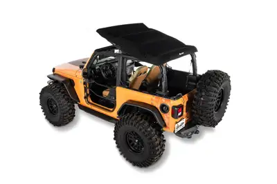 Bestop Jeep Wrangler Trektop Glide Slantback Soft Tops For Jeep 2018-Current Wrangler JL 2 Door Black Premium Twill Bestop