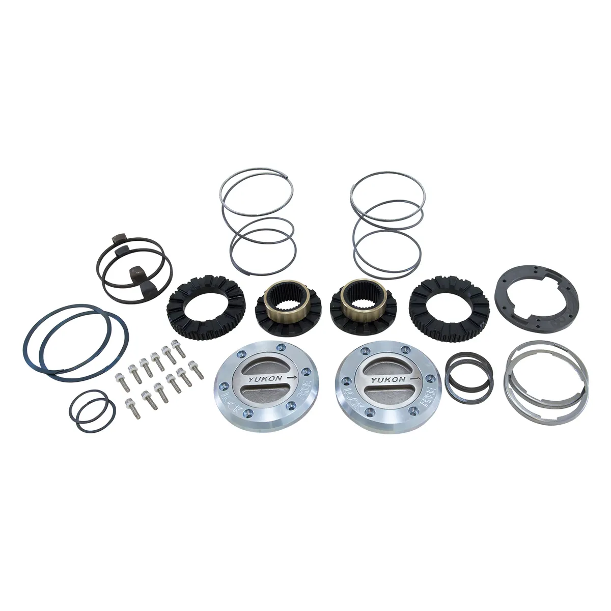 Yukon Gear And Axle Hardcore Locking Hub Set 00-17 Dodge 3/4 & 1-Ton Front W/Spin Free Kit D60 35 Spline Hardcore Locking Hub Set Dodge '00-'17 Srw/Drw W/ Spin Free Kit Yukon Gear
