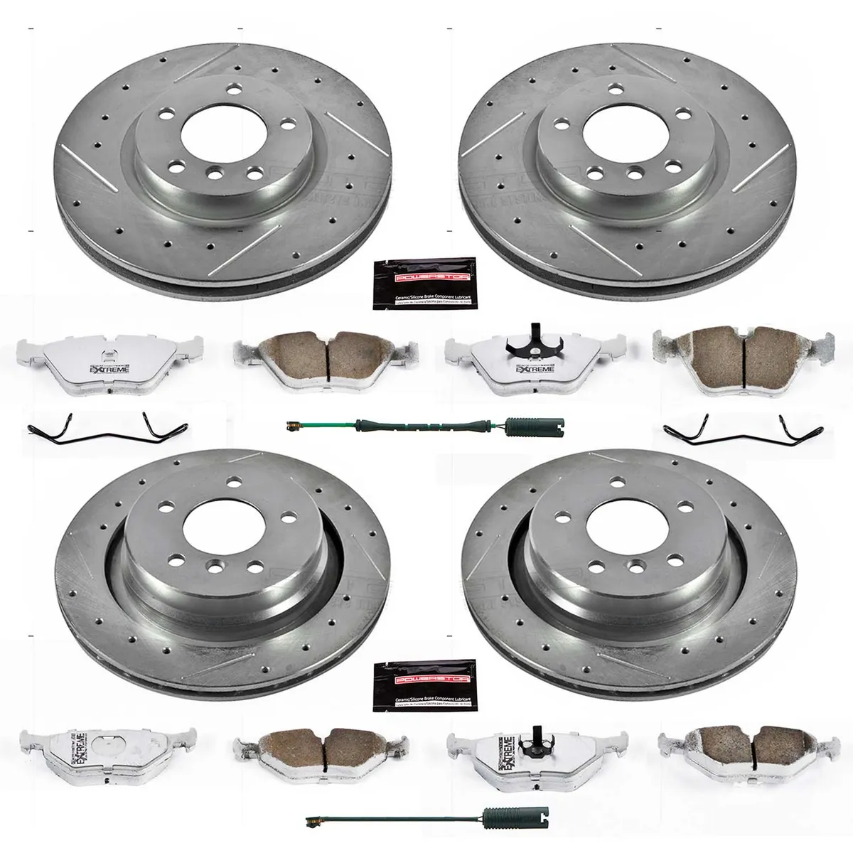Z26 Street Warrior Upgrade Kit: Drilled/Slotted Rotors; Carbon-Fiber Ceramic Pads W/Hardware; Pad Sensors product image