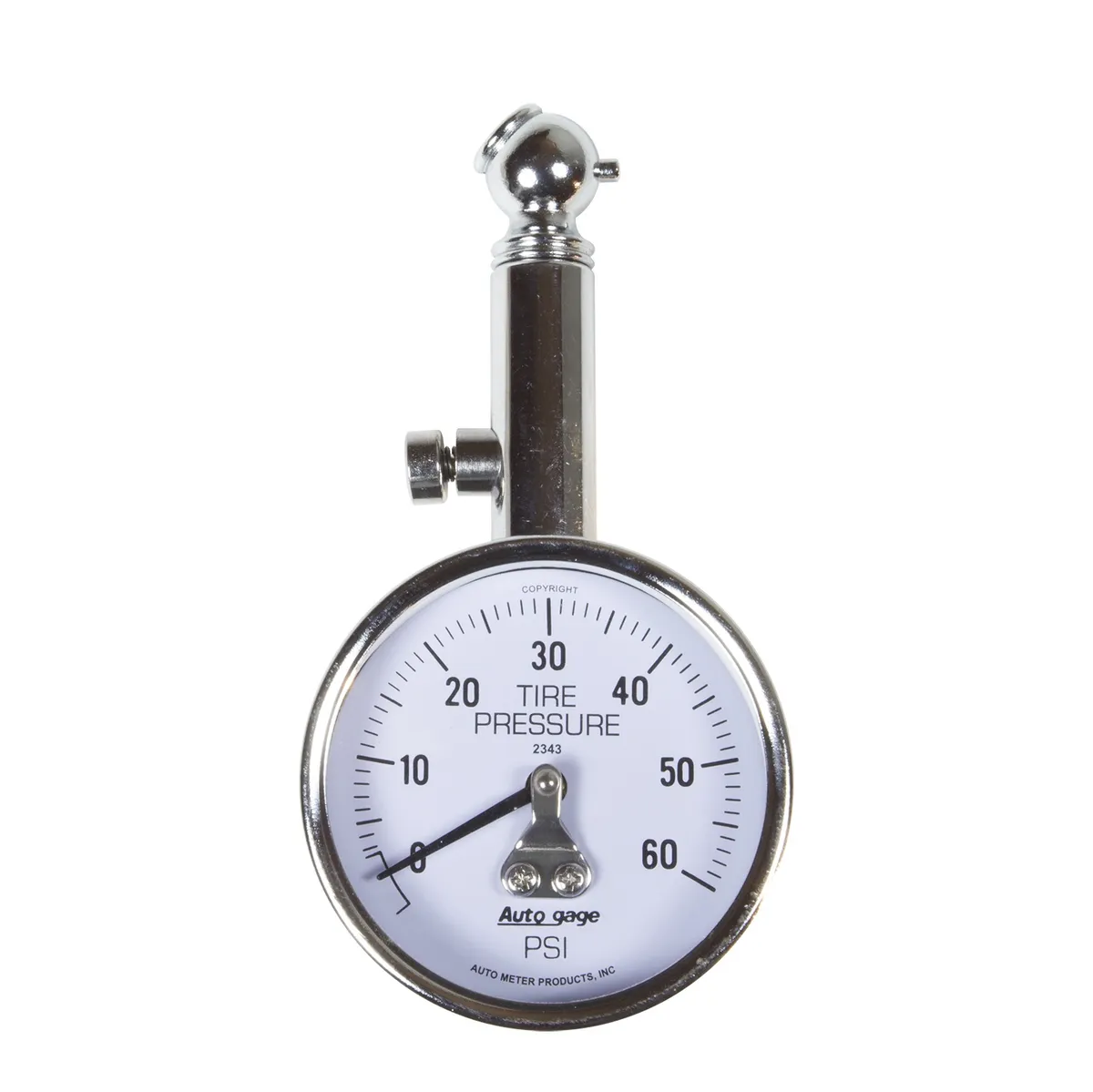Autometer 2343 Gauge, Tire Pressure, Analog, 60psi, White Dial, w/ Peak Hold, Autogage product image