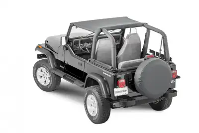 MasterTop Jeep YJ Bimini Top For 87-95 Jeep Wrangler YJ Black Diamond MasterTop
