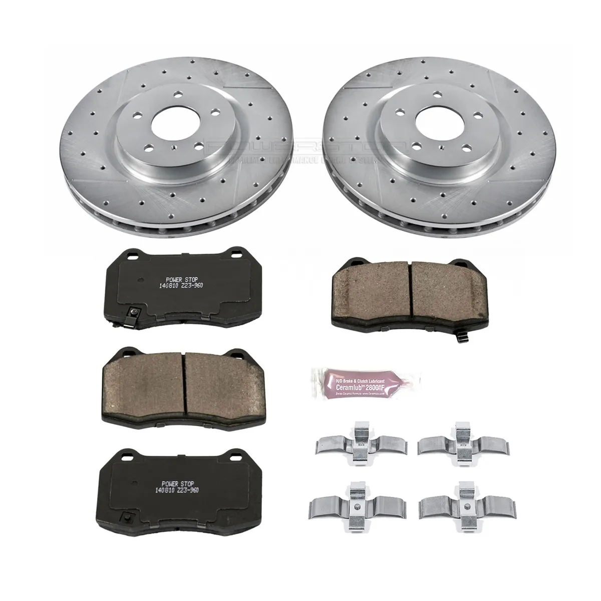 Z23 Evolution Sport Upgrade Kit: Drilled/Slotted Rotors; Carbon-Fiber Ceramic Pads W/Hardware product image