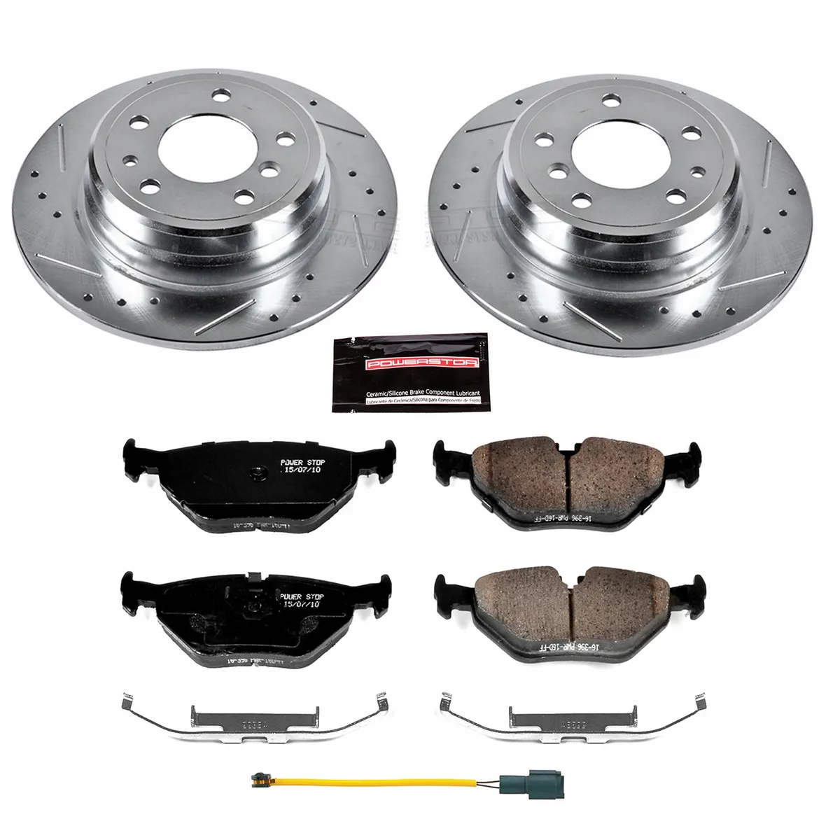 Z23 Evolution Sport Upgrade Kit: Drilled/Slotted Rotors; Carbon-Fiber Ceramic Pads W/Hardware; Pad Sensors product image