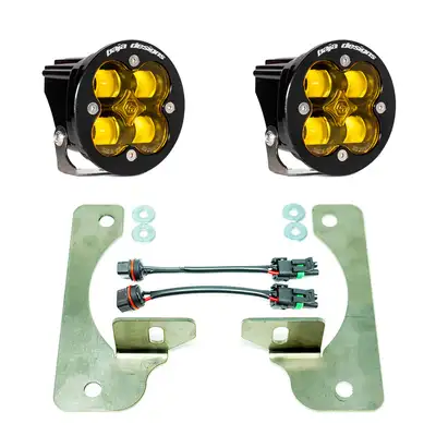Baja Designs Jeep JL Fog Light Squadron-R 18-Pres Wrangler JL Rubicon Fog Pocket Kit Baja Amber Baja Designs Baja Designs