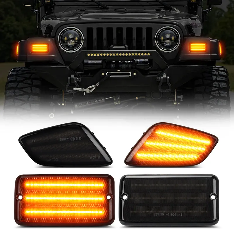 For 1997-2006 Jeep Wrangler TJ LED Front Fender Side Marker Lights product image