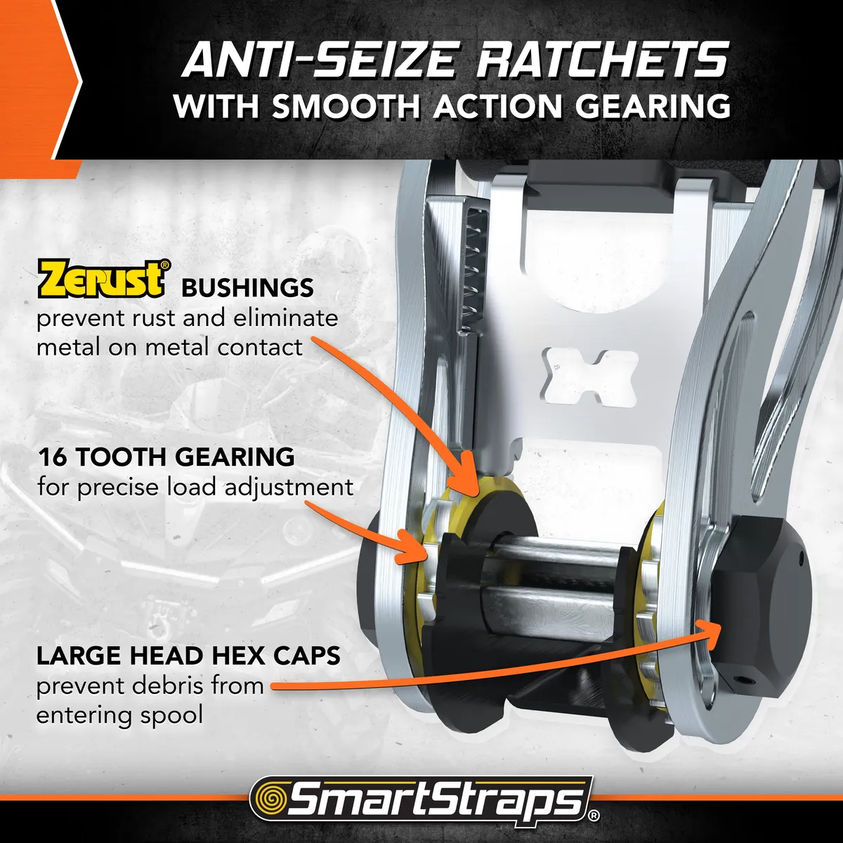 14ft 3000lb Ratchetx Ratchet Tie Down 4 pk Orange product image