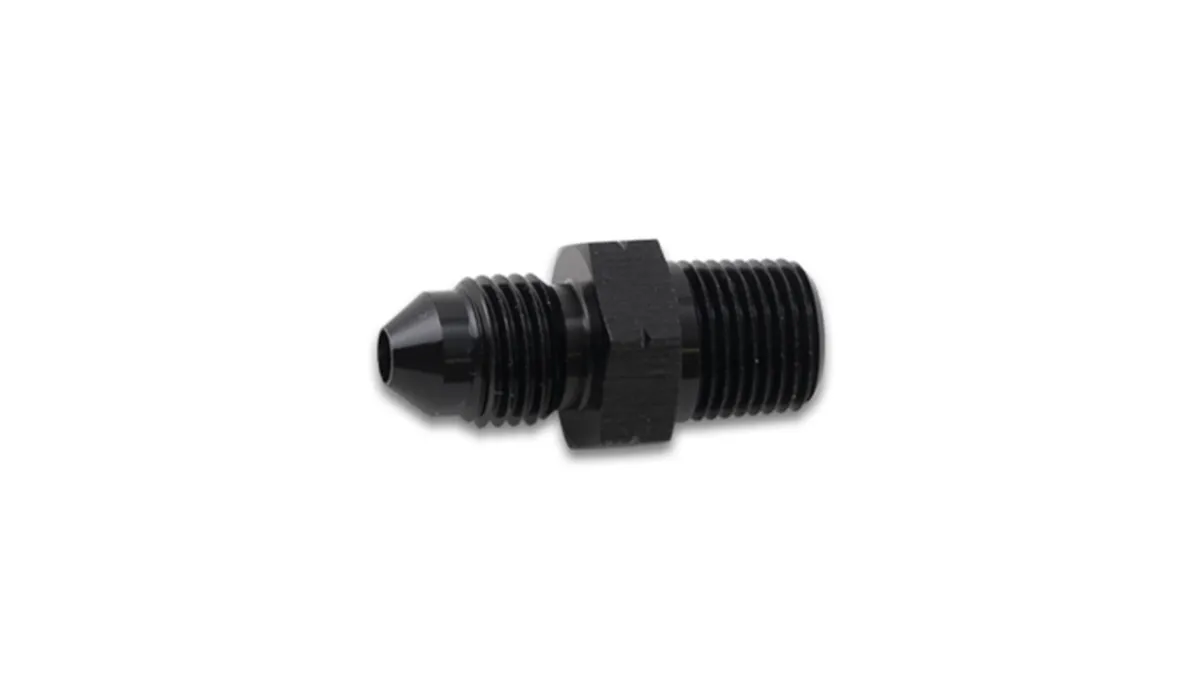 Male AN to Male BSPT Adapter Fitting; -4AN To 1/8-28 in. BSPT; Aluminum; Black Anodized; product image