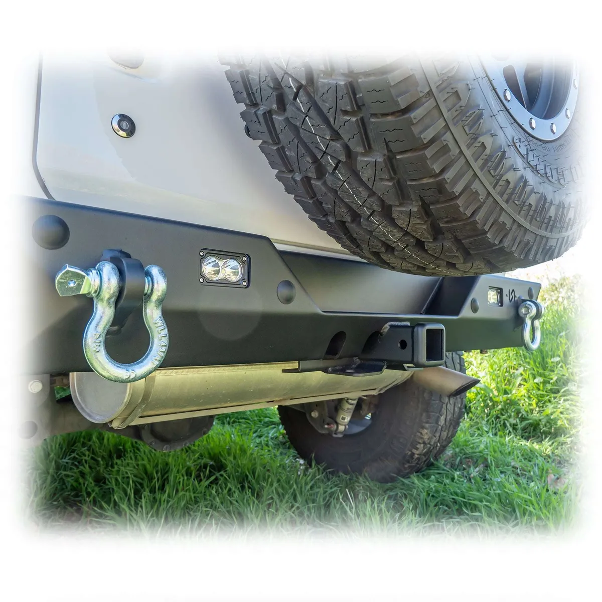Jeep JL Rear Bumper with LED Pod Lights & Hitch Receiver – Minimalist | 2018–2025 product image