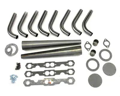Patriot Exhaust Patriot Lakester Weld Up kit Header 08-48 Street Rod 265-400 SBC 1 5/8" Primary 3 1/2" Cone Raw Steel H8001
