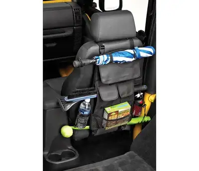 Bestop RoughRider Seat Back Organizer 12x12 Inch For Jeep 1987-1995 Wrangler YJ Black Diamond Bestop