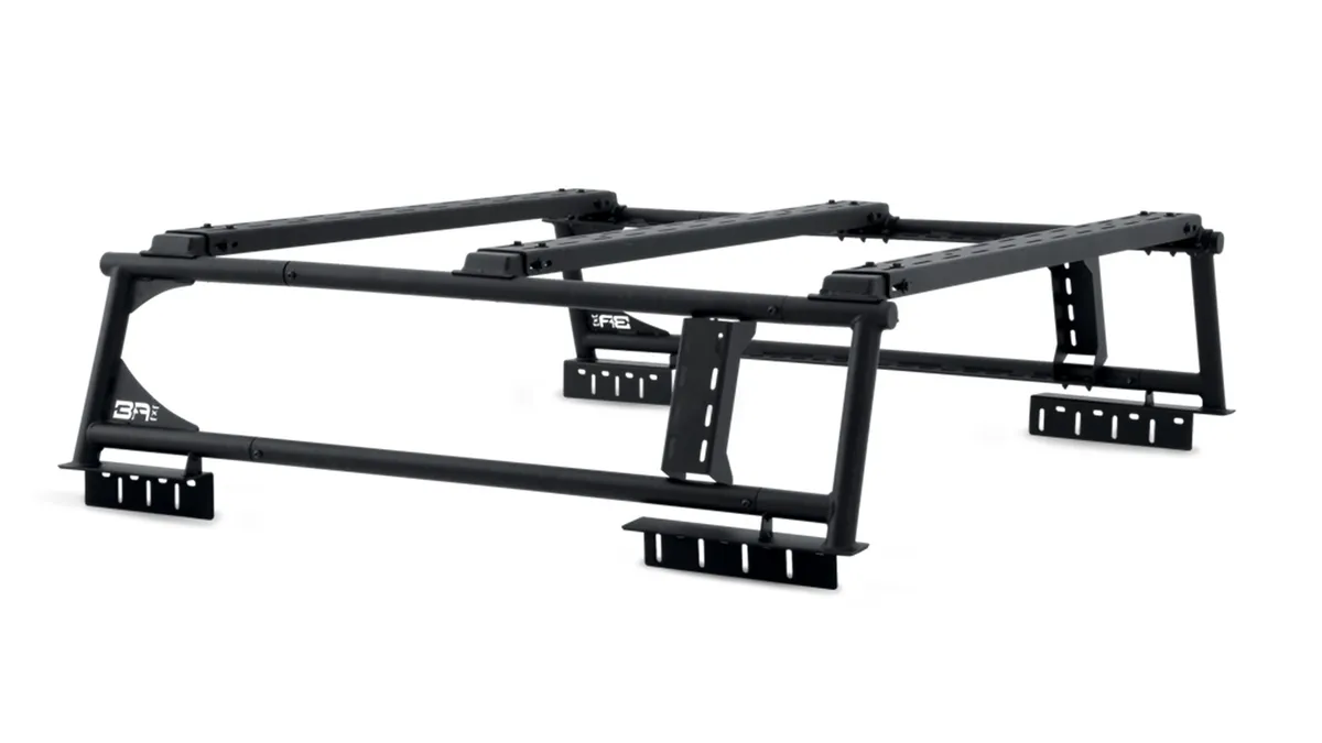 Mid Size Universal Overland Rack; Light-Textured; Black; Metal; product image