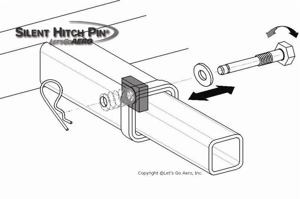 Silent Hitch Pin®: 5/8" Anti-Rattle Pin & Clip for 2" Hitches product image