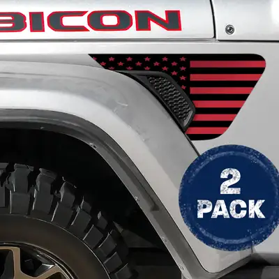 Under The Sun Inserts Black and Red Flag 2pc Vinyl Fender Decal