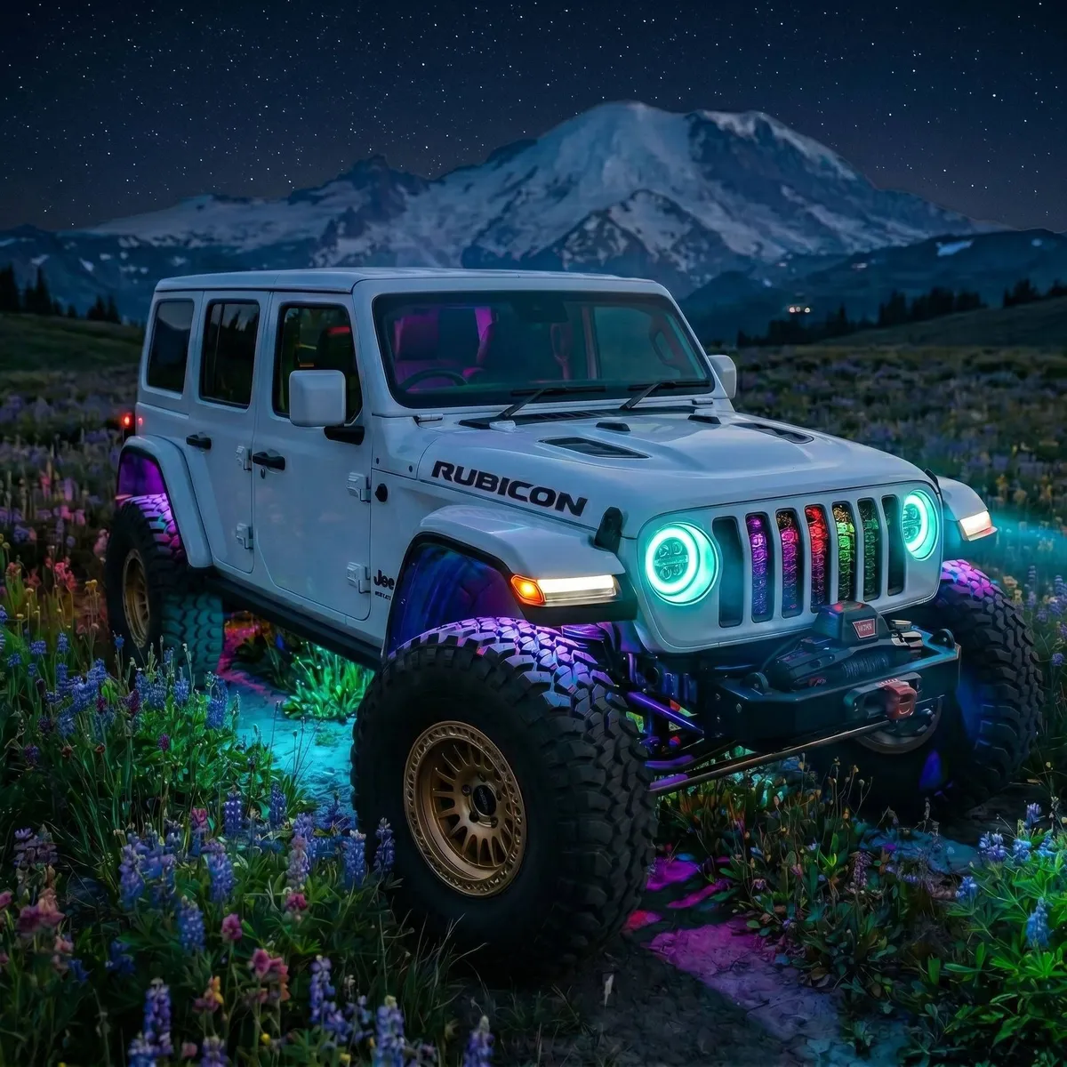 Onyx Series RGB LED Headlights for Jeep Wrangler JL & Gladiator JT – 8-Core Projector with App Control (Pre-Sale) product image